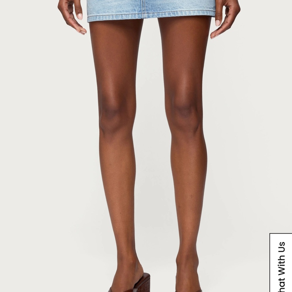Edikted Chaira Denim Micro Skirt